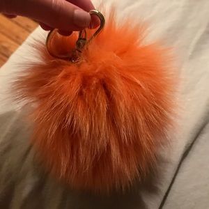 Furla orange puff key chain